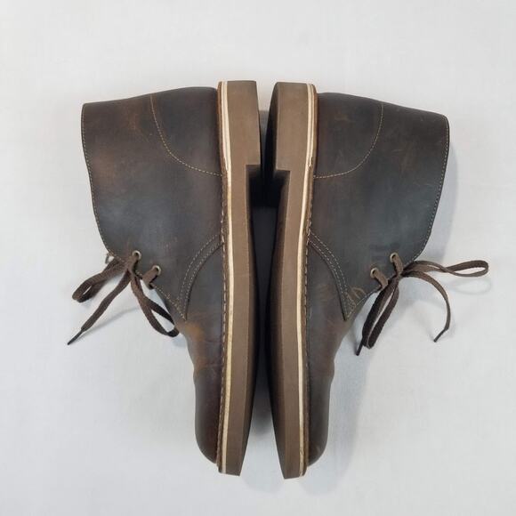 Clarks Bushacre 2 Mens 8.5 Brown Leather Chukka Desert Boots Casual Beeswax Lace - Picture 4 of 10